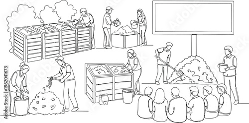 people working in a warehouse with crates