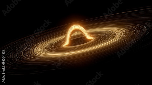 A computer-generated model of a black hole and accretion disk 