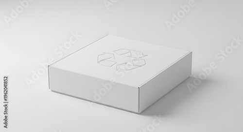 white minimalist cardboard box with circular cutout used for packaging