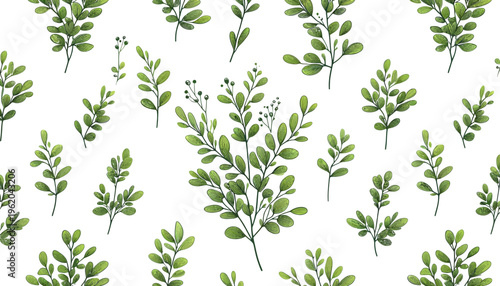 shrubs leaves, seamless pattern