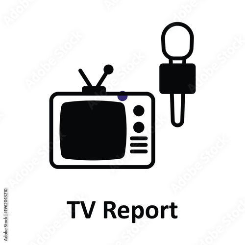 TV Report Vector icon which can easily modify or edit