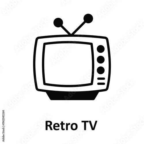 Retro TV Vector icon which can easily modify or edit