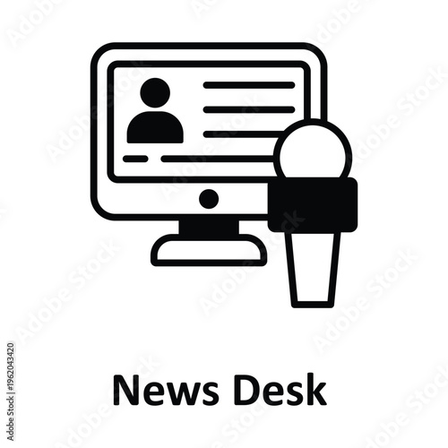  News Desk Vector icon which can easily modify or edit
