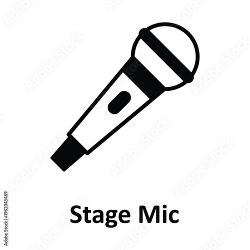 Stage Mic Vector icon which can easily modify or edit