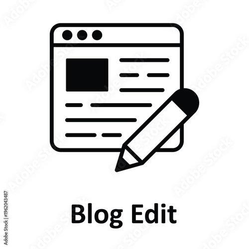 Blog Edit Vector icon which can easily modify or edit