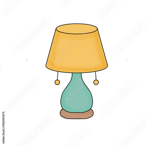 Cute Pastel Table Lamp Illustration in Soft Vector Style