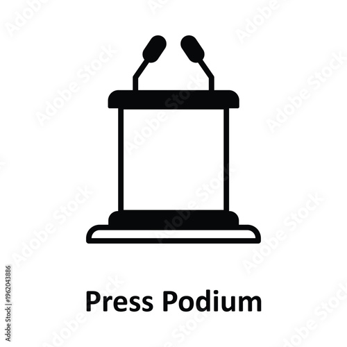 Press Podium Vector icon which can easily modify or edit