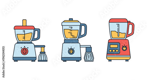 Food Processor Line art vector simple shapes