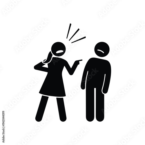 Angry woman yelling at a man