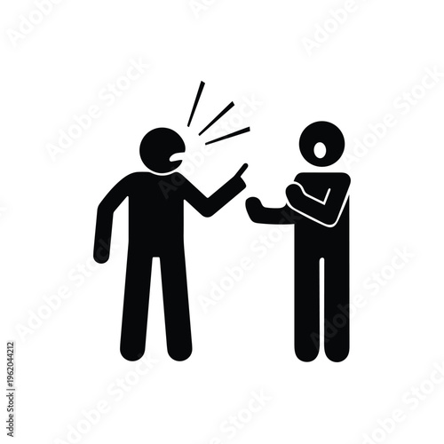 Stick figures arguing and disagreeing with anger