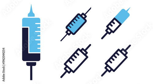 Injection Line art vector set clean abstract minimal illustration