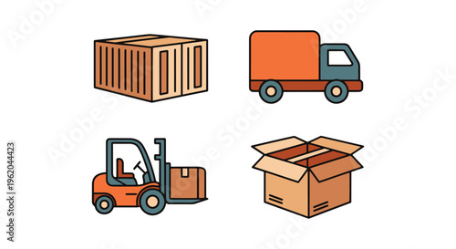 Cargo Icon Line art vector clean abstract