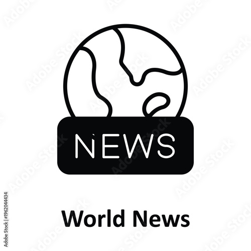 World News Vector icon which can easily modify or edit