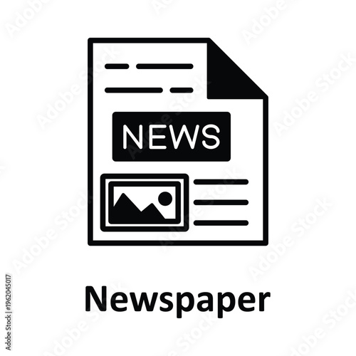 Newspaper Vector icon which can easily modify or edit