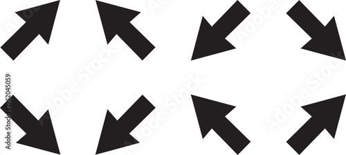 Black arrow set. Arrow icon in various style. 