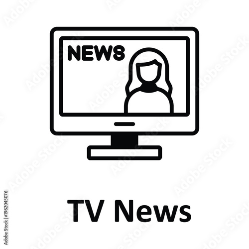  TV News Vector icon which can easily modify or edit