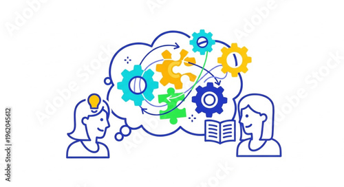 Collaborative Problem Solving - Two People Sharing Ideas and Solutions.