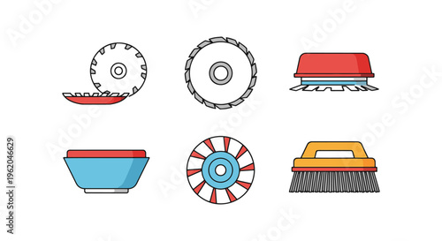 Grinding Disc Line art vector modern simple shapes