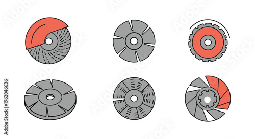Grinding Disc Line art vector abstract simple graphic