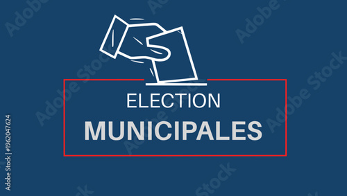 Municipal Election Voting Concept Hand Casting Ballot Vector Illustration.