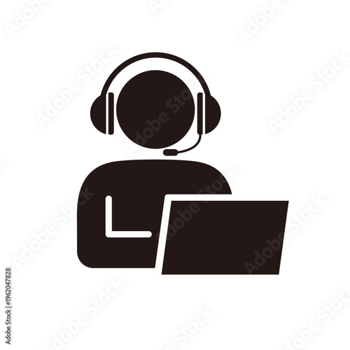 カスタマーオペレーターのピクトグラムアイコン