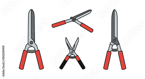 Hedge Shears Line art vector clean simple shapes