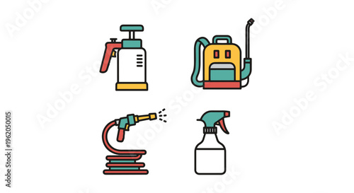 Garden Sprayer Line art vector clean abstract color design