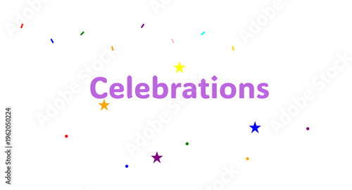 Festive celebrations confetti text design