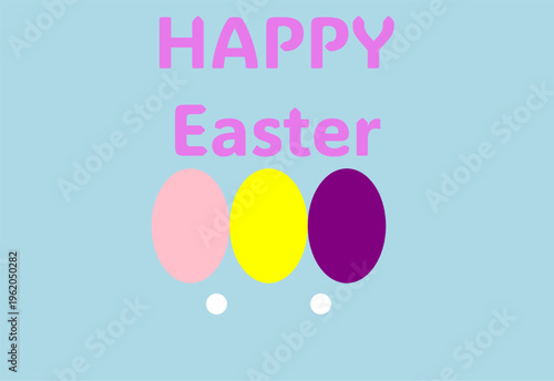 Happy Easter pastel eggs greeting