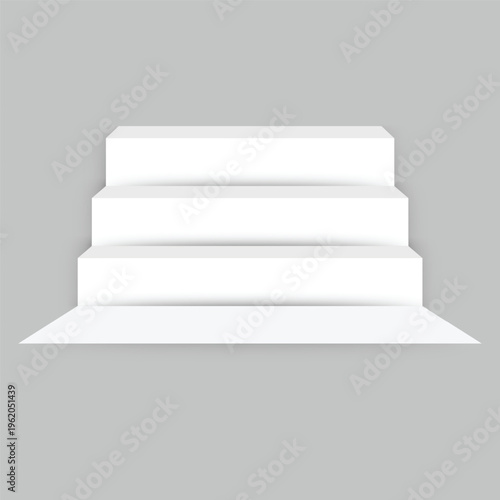 White empty staircase. front view of stair vector