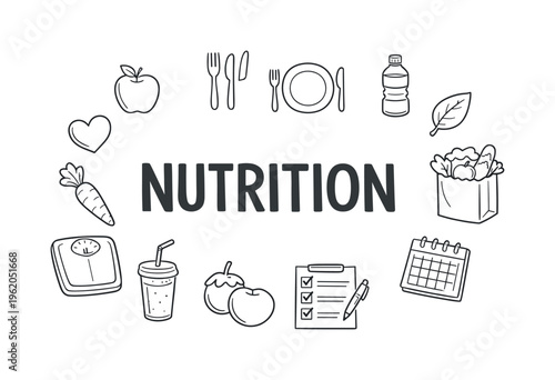 Simple healthy eating and nutrition planning concept focused on balanced diet, meal preparation and maintaining daily wellness habits in a clean lifestyle