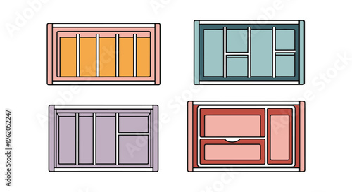 Drawer Organizer Line art abstract simple decorative illustration