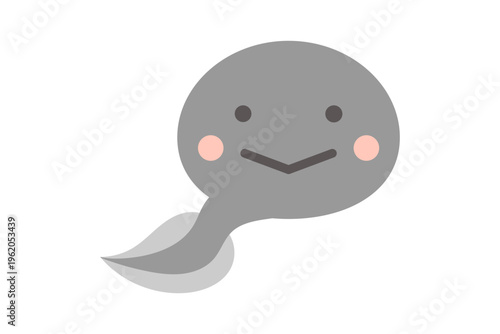 パステルカラーで描かれたかわいいおたまじゃくしのベクターイラスト
