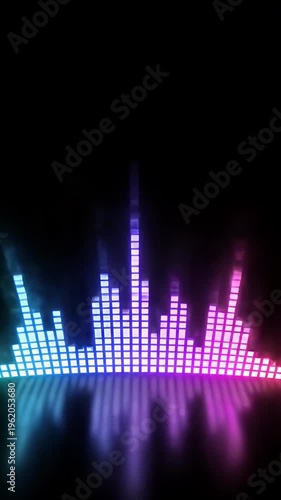 Digital Sound Wave Equalizer Animation Blue Pink Glow
