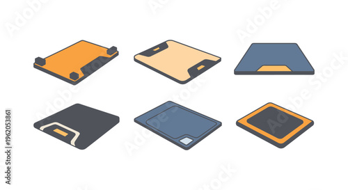 Gun mat Line art vector set modern abstract shape illustration