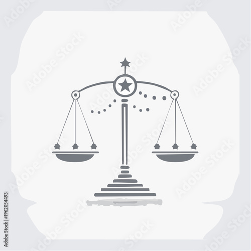 てんびん座の星座ベクターアイコン 対称的な星のつながりとバランスの概念