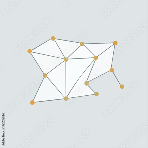 ふたご座のミニマルな星座ベクターアイコン 細い線で繋がれた双子の星のパターン