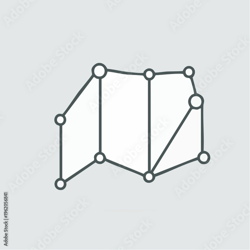 ふたご座のミニマルな星座ベクターアイコン 細い線で繋がれた双子の星のパターン