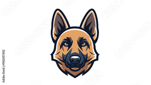 Bild auf Leinwand Dog head illustration on white background