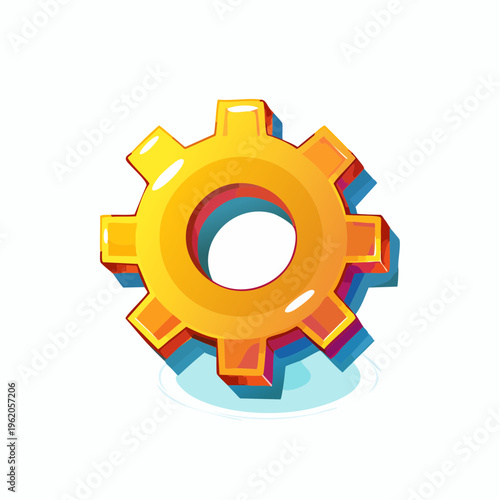 設定歯車のベクターアイコン ゲームUI向けのシンプルな幾何学デザイン