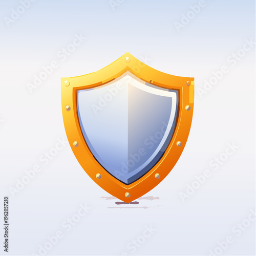 光るシールドバフのベクターアイコン フラットでクリーンな保護ステータスのシンボル