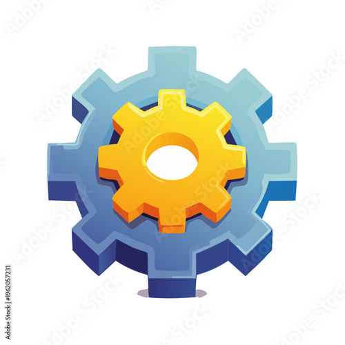 設定歯車のベクターアイコン ゲームUI向けのシンプルな幾何学デザイン