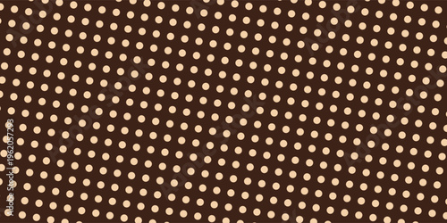 Abstract seamless pattern with brown polka dots on dark brown background. brown dots on dark brown background. background pattern coffee