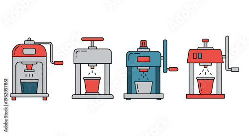 Ice Crusher Line art vector simple minimal illustration