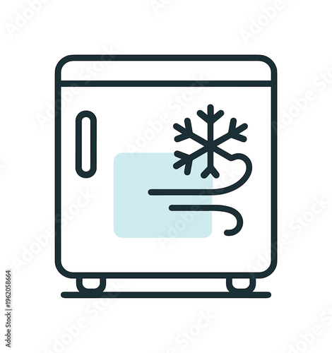 Preventing ice buildup in freezer compartments through regular maintenance and airflow awareness focusing on efficiency and appliance longevity, a simple freezer box with a small