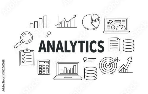 Business analytics and data-driven decision making concept focused on interpreting metrics, tracking performance and optimizing results through structured