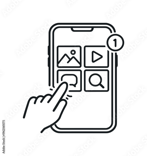 Mobile app usage and everyday digital interaction in a clean technology environment focused on simplicity, accessibility, and intuitive navigation, a smartphone representing the