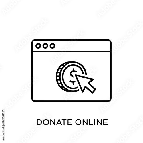 Online donation and financial contribution concept.