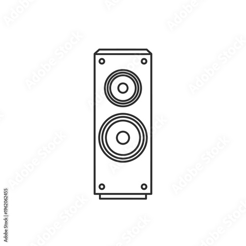 A line drawing of a speaker.