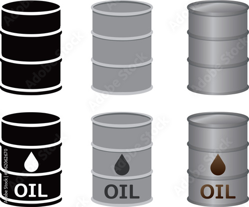 石油の入ったドラム缶のアイコンセット